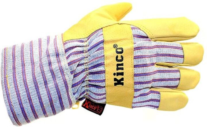Kinco 1927 Lined Premium Grain Pigskin Palm Gloves with Safety Cuff Large 12 Pack, large image number 1