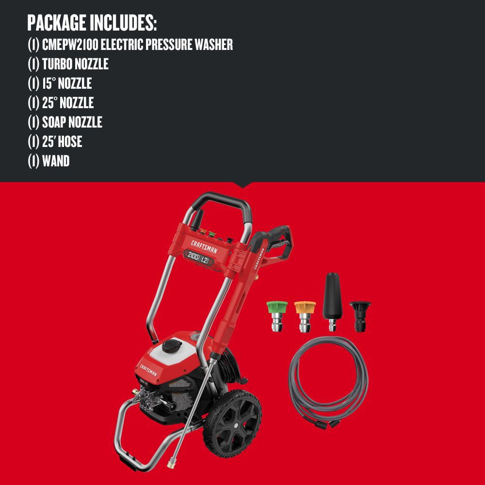 CRAFTSMAN 2100 PSI 1.2 GPM Electric Cold Water Pressure Washer with 5 Spray Nozzles, large image number 5