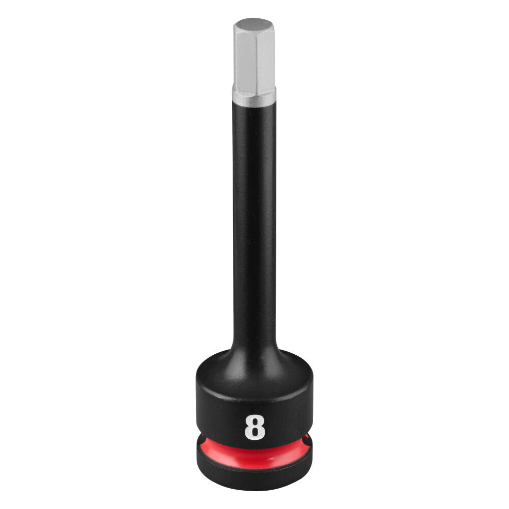 Milwaukee SHOCKWAVE Impact Duty 1/2 Inch Drive 4 Inch Hex 8mm Bit Socket - 49-66-7319