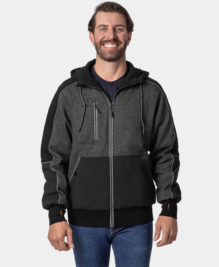 ORORO Wayne Unisex 5-Zone Heated Full-Zip Hoodie Dark Gray XL NC