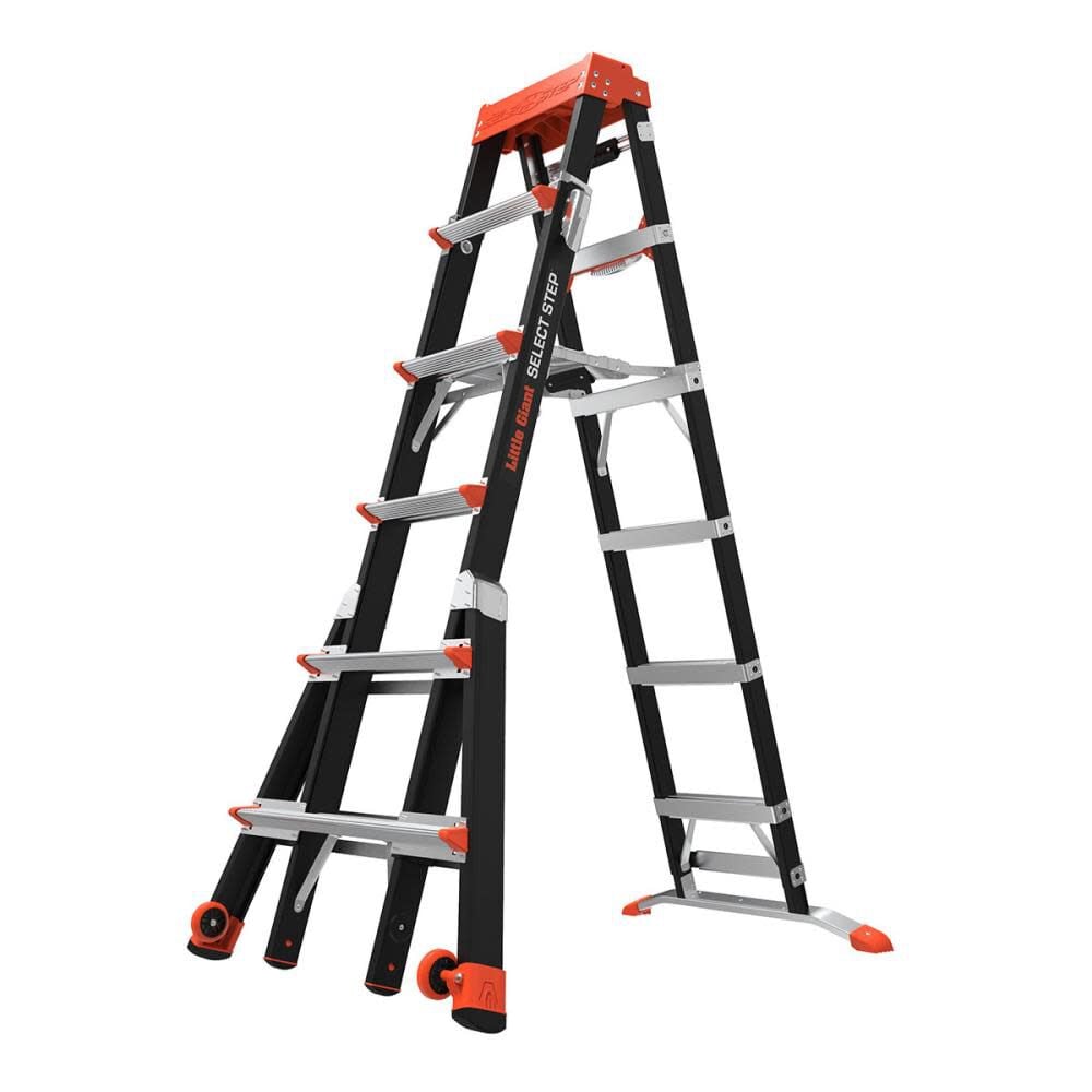 Little Giant Safety Select Step M6 Fiberglass Type 1AA Adjustable Step Ladder – 15131-001