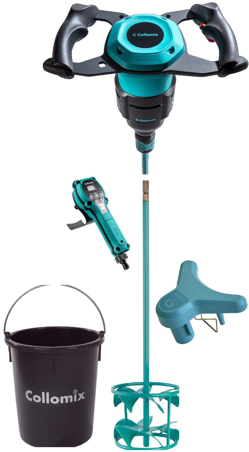 Collomix XQ1 Classic Mixer Low Viscosity Paddle 9gal Mixing Bucket Water Dosing Instrument & Dust Extraction Tool, large image number 1