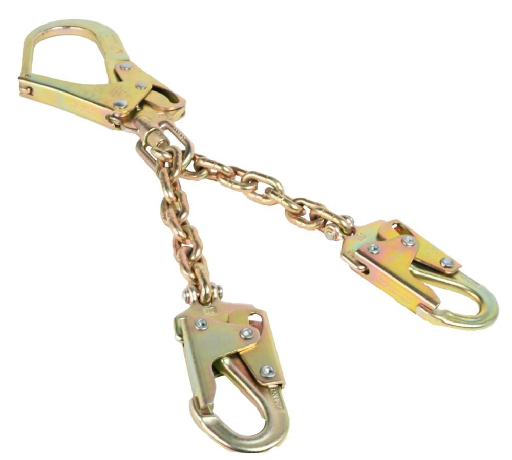DEWALT 2 ft Chain Leg Work Positioning Lanyard with Snap Hooks, large image number 2
