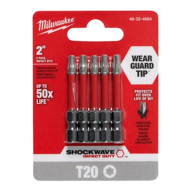 Milwaukee SHOCKWAVE 2 in. T20 Impact Driver Bits 5PK, large image number 6