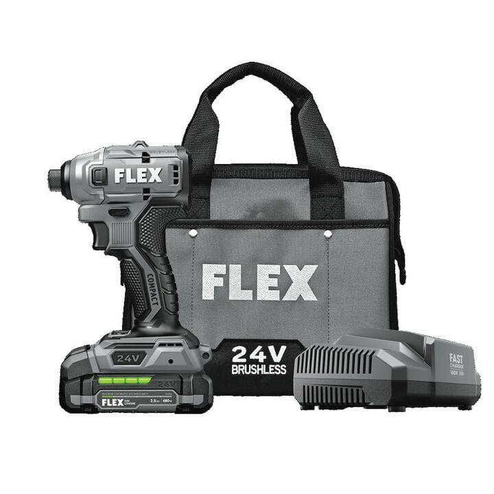 FLEX 24V Cordless 1/4 Inch Hex Compact Impact Driver Kit, large image number 2