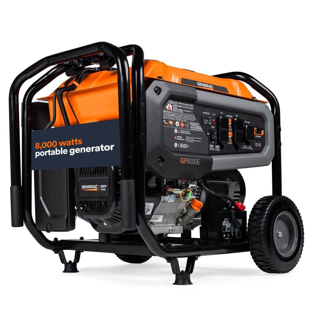 Generac GP Series 10, 000 Watt Gas Powered 50-State Portable Generator with COsense Technology – 8929G