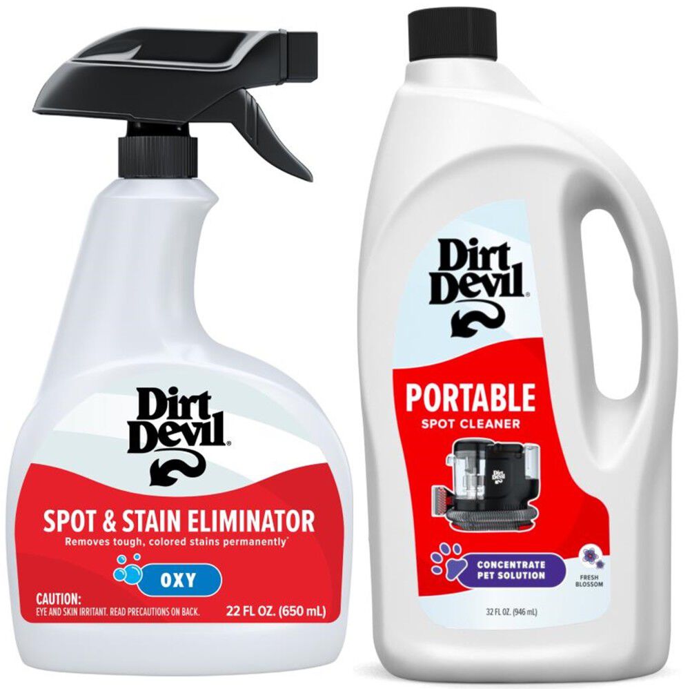 Dirt Devil 32oz Portable Pet Solution For Carpet and Upholstery & 22oz Oxy Spot & Stain Eliminator Bundle - AD31700-AD31602