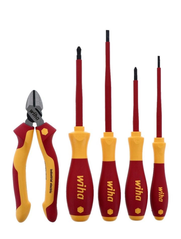 Wiha Insulated Industrial Cutters & Screwdriver Set 5 Piece, large image number 0