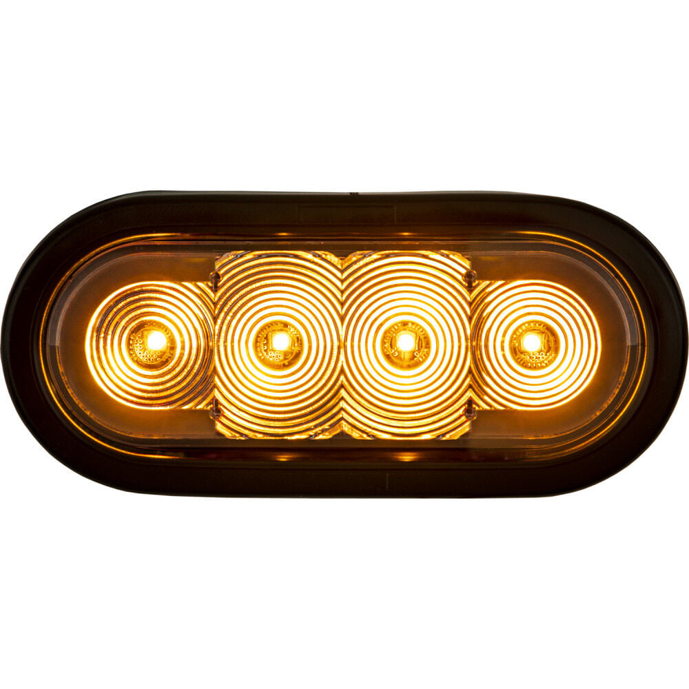 Buyers Products Company 6 Inch LED Oval Strobe Light with Amber LEDs and Clear Lens – SL62CA