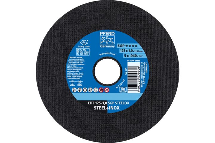 Pferd Cut-Off Wheel, 5 Inch x .040 x 7/8, SGP STEELOX, T1, Aluminum oxide, large image number 0