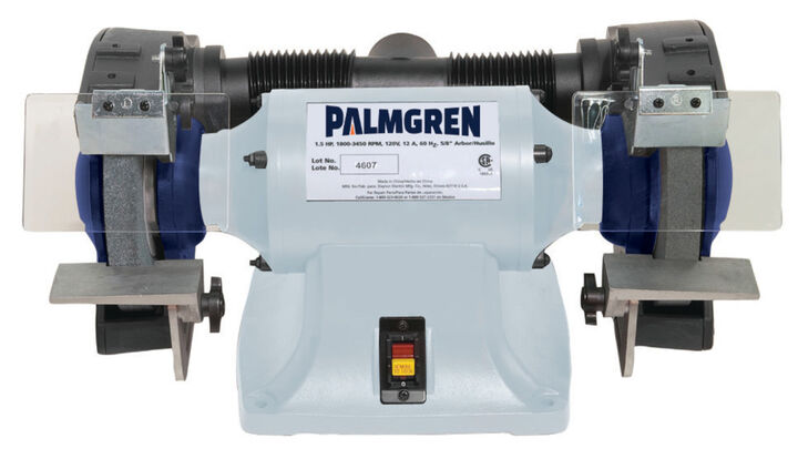 Palmgren 8 Inch 3 Phase Bench Grinder with Dust Collection, large image number 1