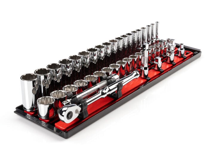 Tekton 3/8 Inch 12 Point Socket and Ratchet Set, 44 Pieces (6-24 mm), large image number 0