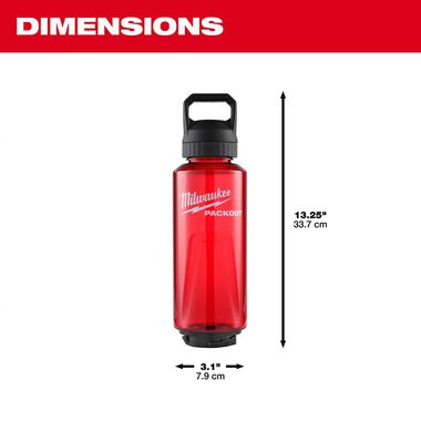 Milwaukee PACKOUT 48 Oz Bottle with Chug Lid, Red, large image number 2