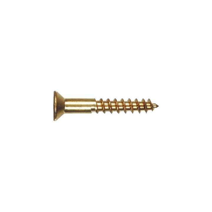 Hillman #12 x 2in Brass Flat Head Phillips Wood Screw 100pk, large image number 1