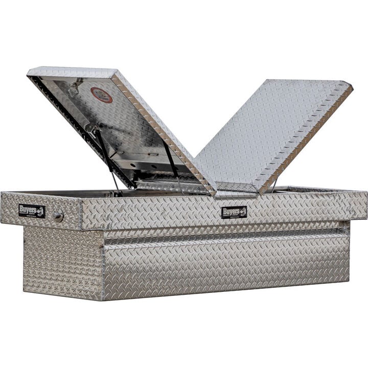 Buyers Products Company 18x27x71 Inch Diamond Tread Aluminum Gull Wing Truck Box, large image number 2