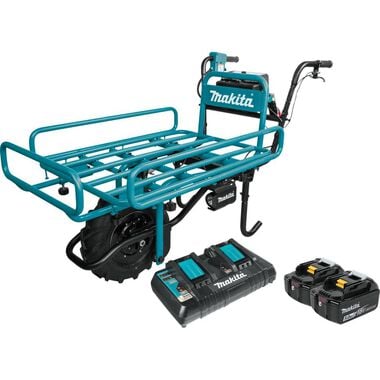 Makita 18V X2 LXT Brushless Cordless Power-Assisted Hand Truck/Wheelbarrow Kit with Flat Bed (5.0Ah), large image number 0
