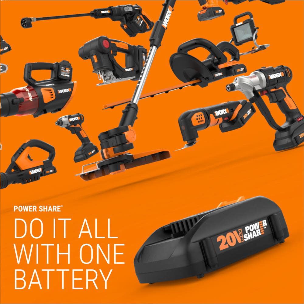 Worx POWER SHARE 20 Volt 4.0Ah Battery WA3578 Acme Tools