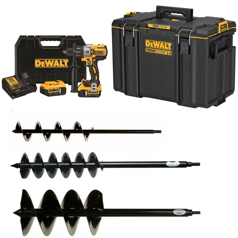 Power Planter Flower Bed Planter Auger with DEWALT Drill Bundle DCD996P2 PP Acme Tools