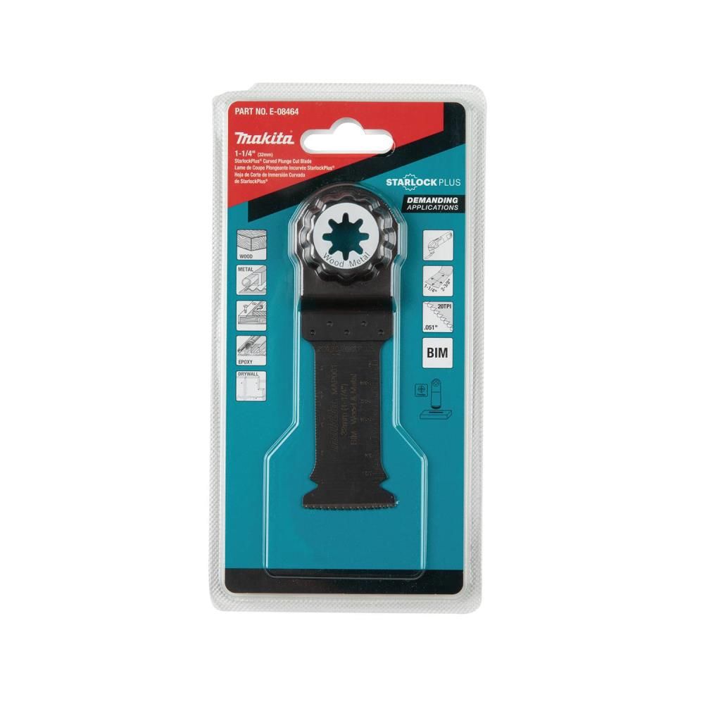 Makita StarlockPlus Oscillating Multi Tool 1 1/4in Bi Metal Curved Plunge Cut Blade, large image number 3