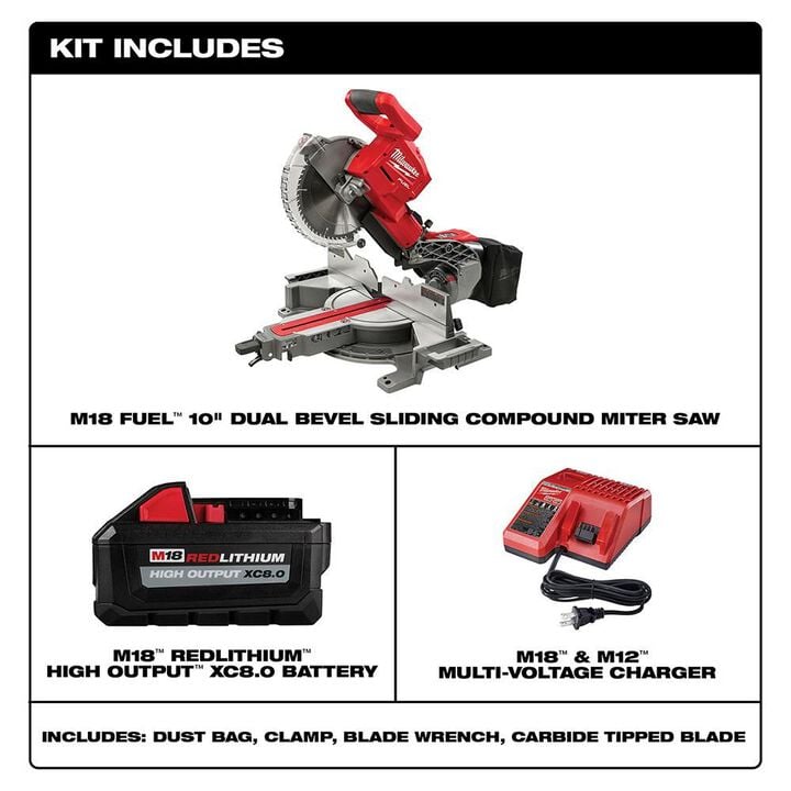 Milwaukee M18 FUEL 10inch Dual Bevel Sliding Compound Miter Saw Kit, large image number 1