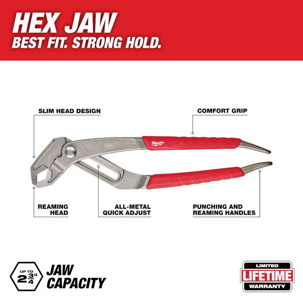 Milwaukee 12 in. Hex-Jaw Pliers, large image number 2