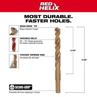 Milwaukee RED HELIX Cobalt 7/16inchinch Drill Bit, large image number 2