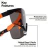 Klein Tools Over The Glasses Safety Glasses Black and Orange Frame Shaded Gray Lens, small image number 2