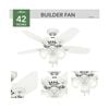 Hunter Fan Builder Ceiling Fan 42in LED Indoor Snow White, small
