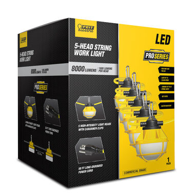 Feit Electric 65W 8000 Lumens 5-Lamp Plug-In String Worklight, large image number 1