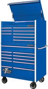 Extreme Tools RX Series 41 Inch W x 25 Inch D 8 Drawer Top Chest and 11 Drawer Roller Cabinet Combo Blue with Chrome Drawer Pulls, small image number 2