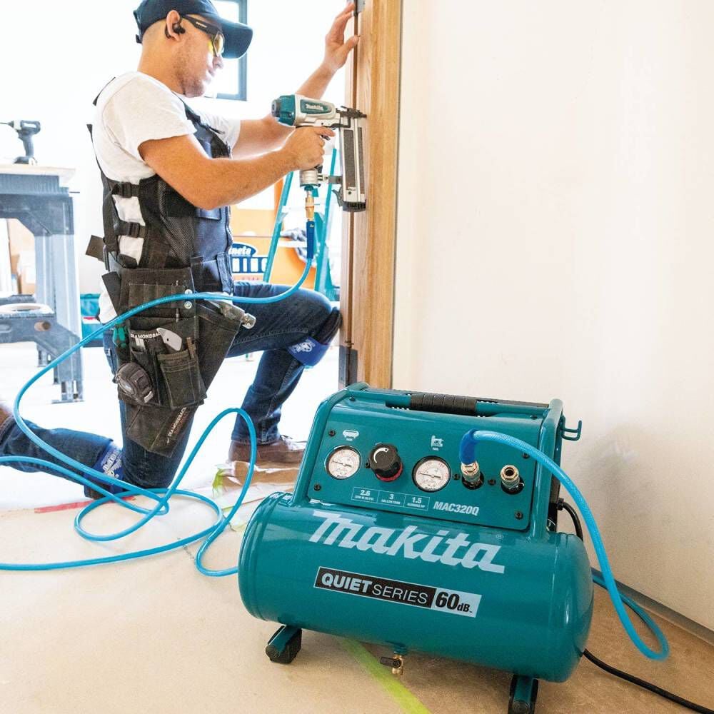 Makita Quiet Series 1-1/2 HP 3 Gallon Oil-Free Electric Air Compressor, large image number 2