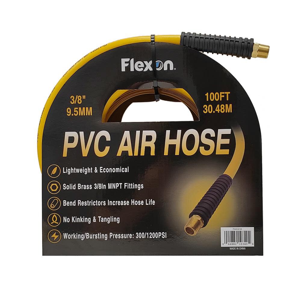 Flexon PVC Air Hose, 3/8 Inch x 100ft - PVAIR38100