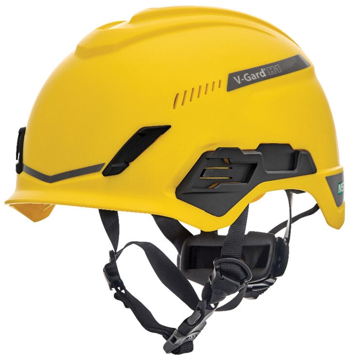 MSA Safety Works V Gard H1 Safety Helmet Trivent Yellow Fas Trac III Pivot