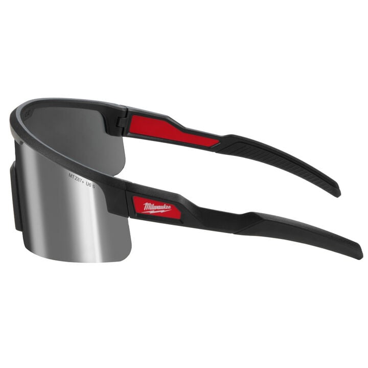 Milwaukee Wrap Around Safety Glasses Silver Mirrored Anti-Scratch Lenses, large image number 3