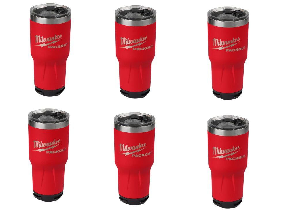 Milwaukee PACKOUT Tumbler 30oz Red Bundle 6 Pack – 48-22-8393RX6