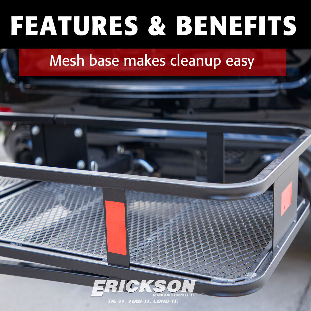 Erickson Mfg Heavy-Duty Folding Steel Hitch Cargo Carrier, 500 lb Capacity 60 Inch x 20 Inch, large image number 8