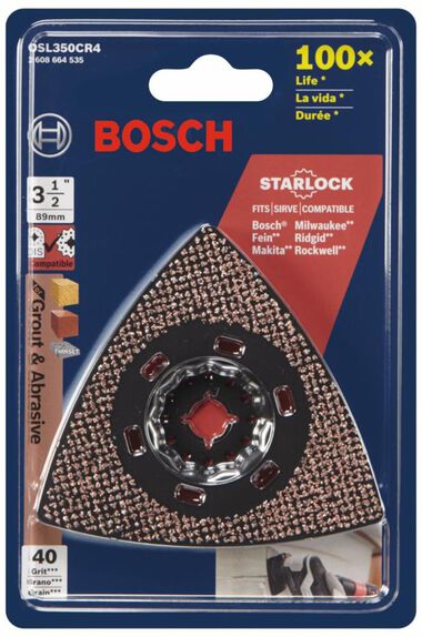 Bosch Starlock Oscillating Multi-Tool Carbide 40 Grit Delta Sanding Pad, large image number 1