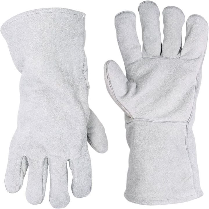 CLC Split Cowhide Gunn Cut Welders Gloves Gray, Large