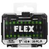 FLEX IMPACKS 1 Inch SQ2 Impact Driver Bit Set, 20 Pieces, small image number 1