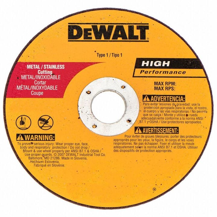 DEWALT 4 In. x 1/16 In. x 3/8 In. A36T Fast Cutting Wheel, large image number 1