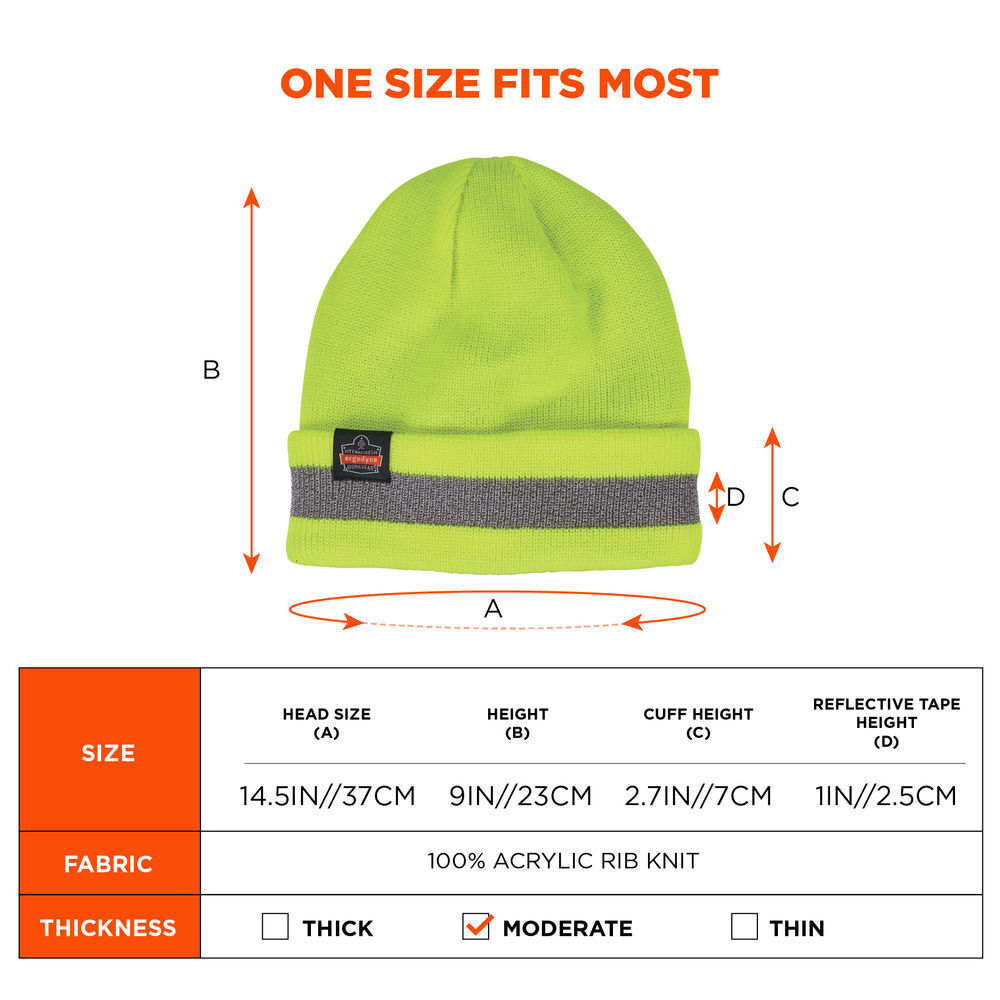 Ergodyne 6803ZI Reflective Beanie with UBCI Lime, large image number 7