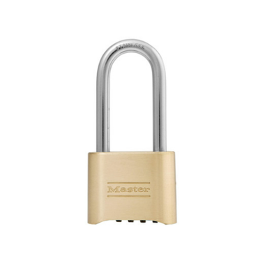 Master Lock 2" Padlock Combination Wide Resettable Brass with 2 1/4" Stainless Steel Shackle
