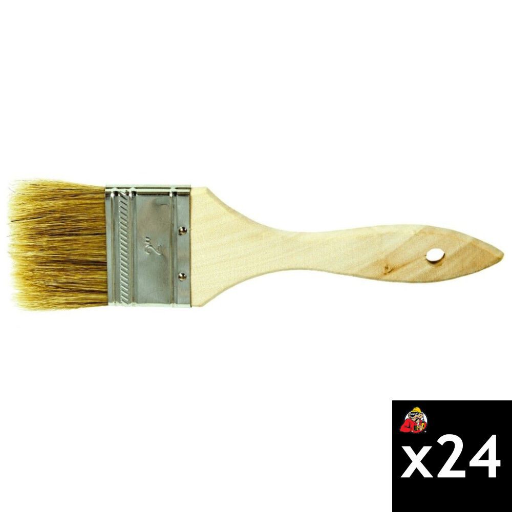 Pferd 2 Inch x 3/8 Inch White Natural Bristles Chip Brush Bundle, 24 Pieces, large image number 1