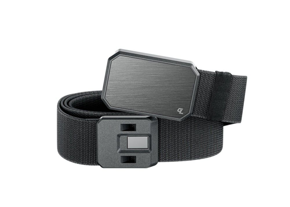 Groove Life OG Groove Stretch Performance Belt Black with Gun Metal Buckle OSFM, large image number 2