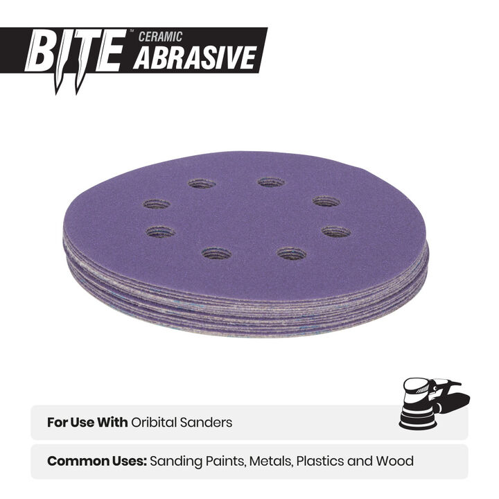 Spyder 220 Grit Ceramic Sanding Discs, 5 Inch 8-Hole Hook & Loop 15 Pieces, large image number 5
