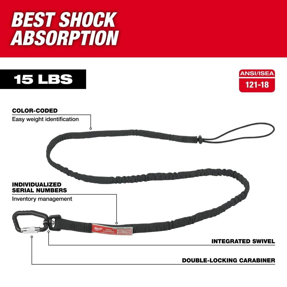 Milwaukee 15 Lbs. 72 in. Extended Reach Locking Tool Lanyard, large image number 2