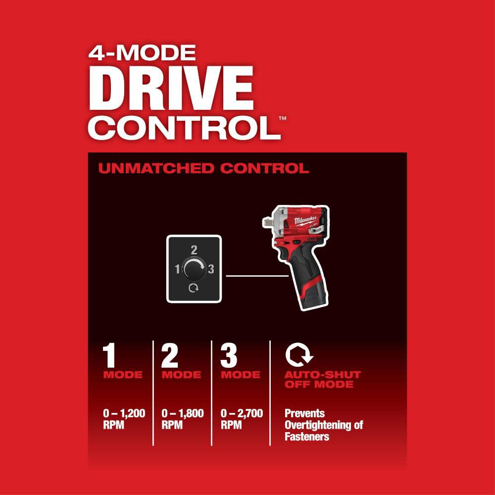 Milwaukee M12 Fuel Stubby 1 2inch Pin Impact Wrench Reconditioned Bare Tool 2555p 80 Simolary simolary.com 9