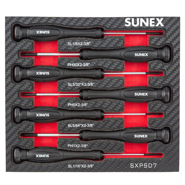 Sunex Precision Phillips and Slotted Screwdriver Set 7 Pieces, large image number 1