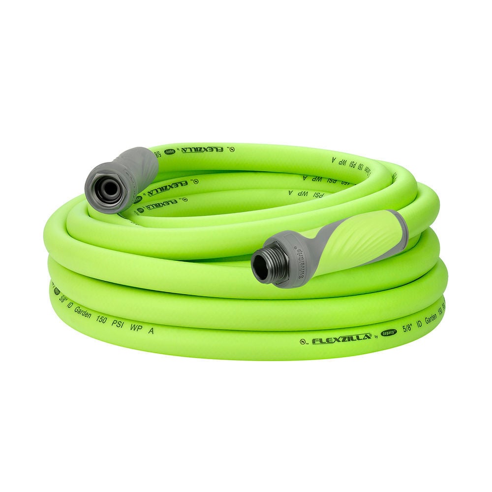 Flexzilla SwivelGrip Garden Hose, 5/8 Inch x 25 Feet, 3/4 Inch - 11 1/2 GHT Fittings, ZillaGreen, large image number 1