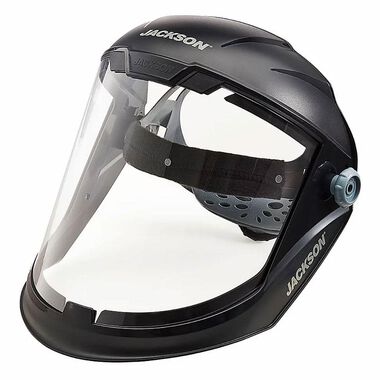 Jackson Safety Lightweight MAXVIEW Premium Face Shield with Ratcheting Headgear Clear Tint Uncoated Black, large image number 5